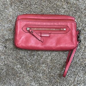 Authentic, Beautiful Coral Pink Coach Wristlet